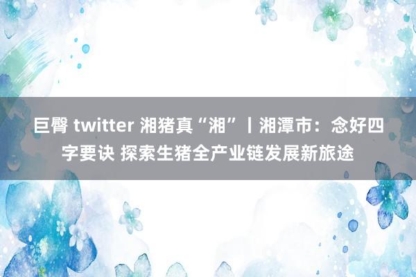 巨臀 twitter 湘猪真“湘”丨湘潭市:念好四字要诀 探索生猪全产业链发展新旅途